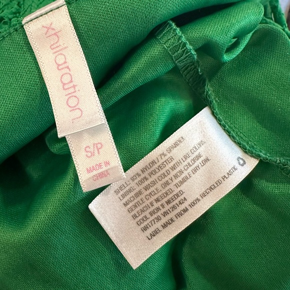 Xhilaration Emerald Green Floral Lace Elastic Waist Dress Size Small - Picture 12 of 15